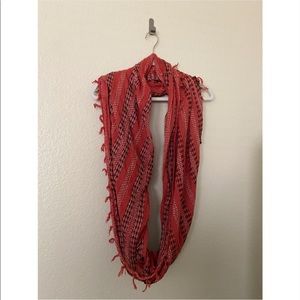 Staring At Stars Red Boho Fringe Cotton Scarf